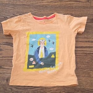 Amelia Earhart Aviator Kids T-Shirt - Peach